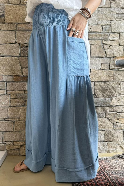 Basso Shirring Sailor Pant Denim